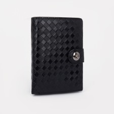 Male purse on Magnet, 3 in 1, department for auto documents and passports, black color