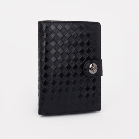 Male purse on Magnet, 3 in 1, department for auto documents and passports, black color