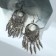 Earrings Metal "East" Wealth, Black Silver Color