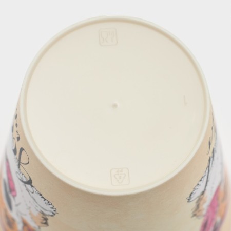 A plastic glass with a lid iZI-go, 420 ml, 9.3 × 9.1 × 13.1 cm, decor animals, beige color-6