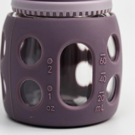 A bottle in a silicone case, glass, classic throat, +0 months, 60ml., Mix color for a girl-3