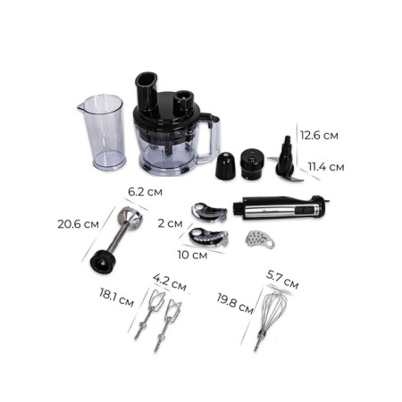 Pioneer HB135s, submersible blender, 1000W, 1.25/800 ml, black color-10