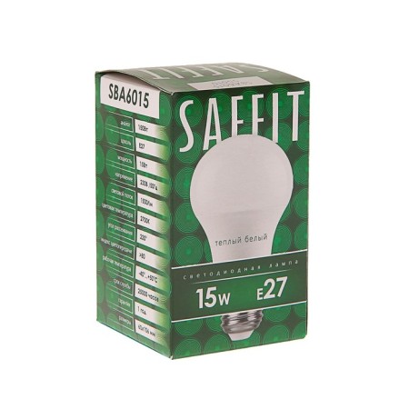 LED LED SAFFIT SBA6015, A60, E27, 15 W, 230 V, 2700 K, 1,500 lm, 220 °, 118x60 mm-1