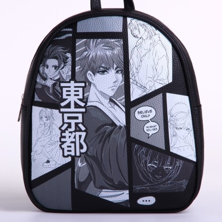 School backpack of artificial leather "World of anime" 27x23x10 cm-3