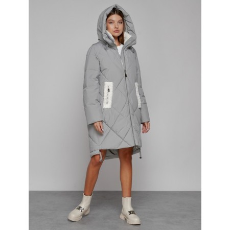 Coat insulated winter female, size 50, color gray-5