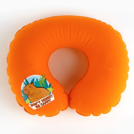 Pillow inflatable "capybara", orange color-1