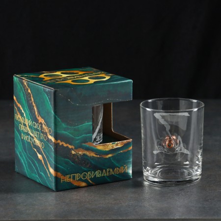 A glass "impenetrable. Za Victory", with a bullet, for whiskey, 250 ml