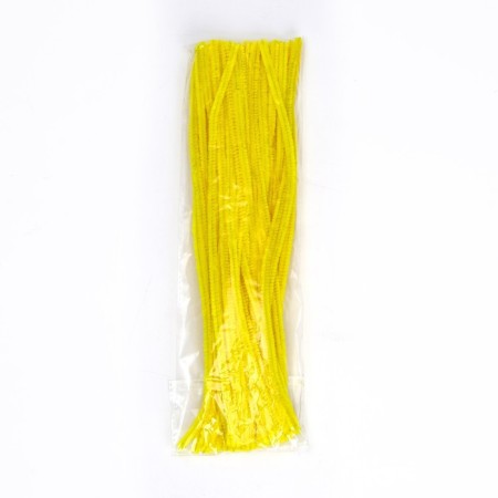 Wire with pile for crafts and decor set of 50 pcs., Size 1 pc. 30 × 0.6 cm, yellow color-3