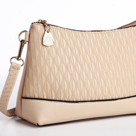 Cross-Bodi Bag on a zipper, beige color-3