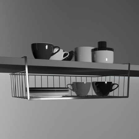 Mesh -mounted mesh -mounted basket on a shelf of a share, 40 × 25 × 14 cm, color chromium-5