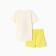 A set for a boy (T -shirt, shorts), milk color, height 116 cm