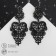 Earrings Metal "chandeliers" Monelia, black color