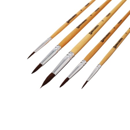 Set of brushes "Pony", 5 pieces, Brauberg (round, No. 1, 2, 3, 4, 5), blister-8