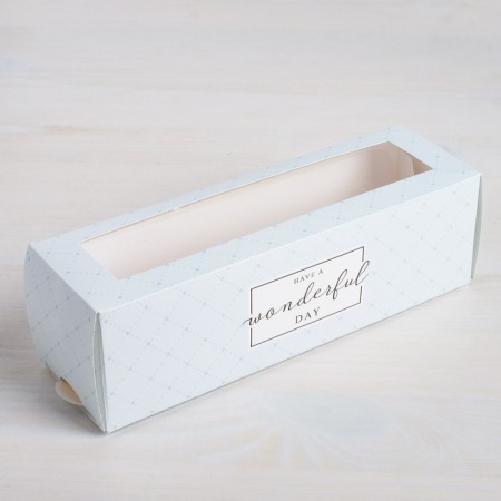 Box for Makarun, confectionery packaging, “Good day” 18 x 5.5 x 5.5 cm