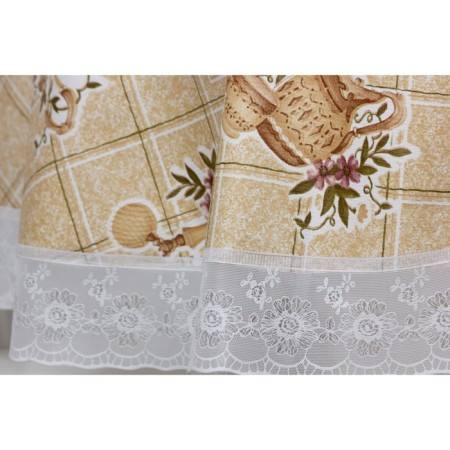 MEIWA tablecloth, round, 152 cm, beige color-2