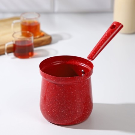 Turk for coffee of the Dolyan “Marble RED”, 800 ml, D = 10 cm, anti -stick coating, induction, red-1