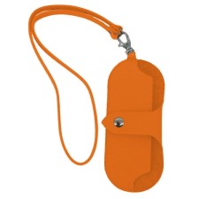 Base for glasses (V042-10550) genuine leather, orange, 1x30x14 cm