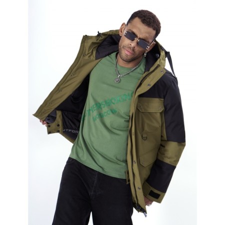 Ski jacket men's, size 52, khaki color-4