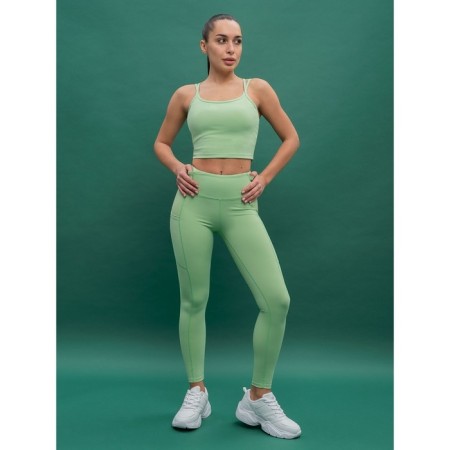 Sports women's leggings, size s, green color-4