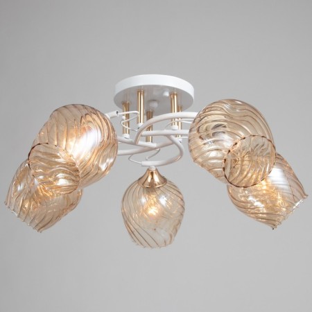 Galina chandelier 5x60W E27 white/gold 54x54x24cm-1