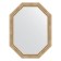 Mirror in the baguette frame, aged silver with weaving 70 mm, 63x83 cm