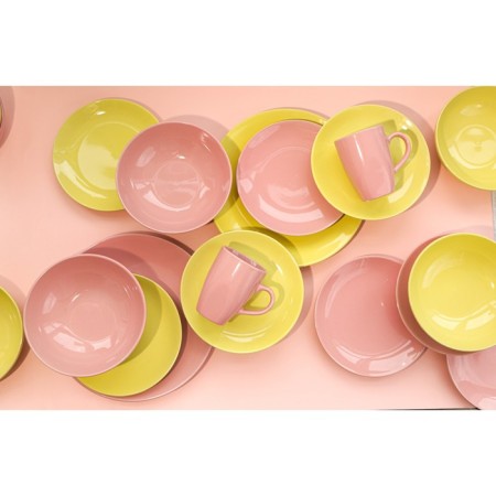 Ceramic share mug "Pastel", 280 ml, pink color-4