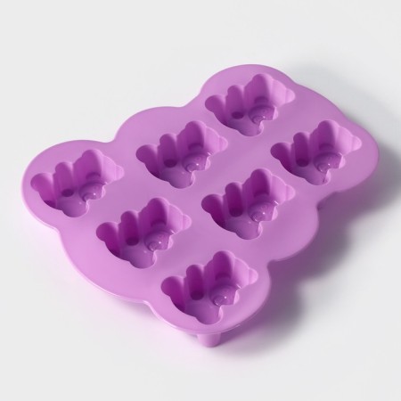 Baking uniform “Bear”, silicone, 27 × 24 cm, 7 cells, lilac color-3