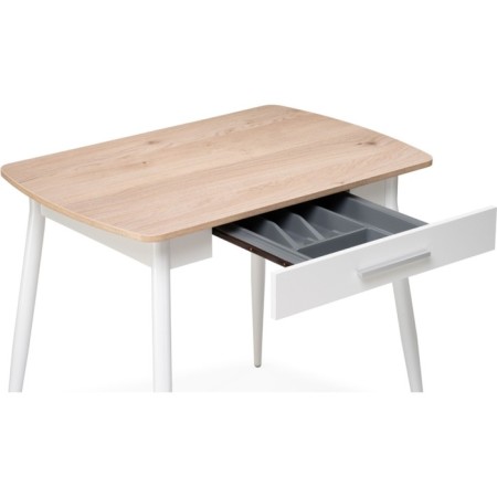 Wooden Revari table Metal, Eureka/White 60x90x76 cm-3