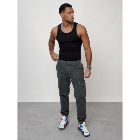 Cargo jeans men, size 44-46, dark gray color-6
