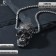Pendant "Skull" with a pattern, color black silver, 70 cm
