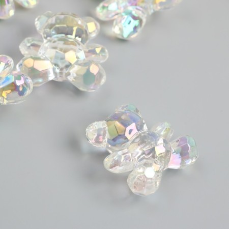 Busina Plastic for creativity "Bear" White mother of pearl 3.1x3x1.5 cm
