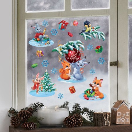 Stick for windows "Make a desire", 50 x 70 cm, New Year-3