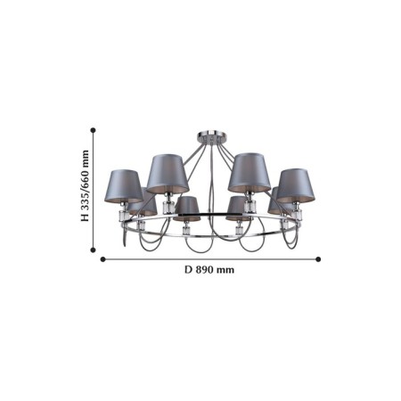 Martina chandelier, 8x40W E14, chromium color-1