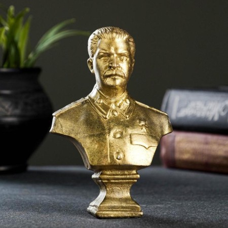 Bust "Stalin Yves" aged brass 13x9x5cm