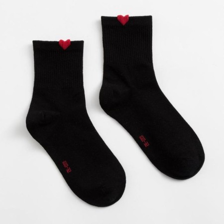 Women's socks minku "hearts" ts. black, size 22-25