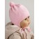 A cap on ties with a pompom Children's Amarobaby Pure Love Cutie, with a lining, size 46-48 cm, pink color