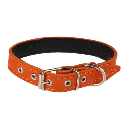 Leather collar on synthetic winterizer, 45 x 2 cm, Osh 25-35 cm, orange-1