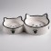 Ceramic bowl "Family" 40/60 ml double 19 x 10.5 x 3.5 cm, white-hourly