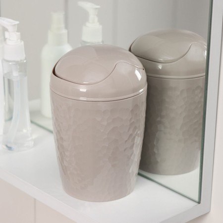 Garbage container desktop Tule, 1 l, d = 11.2 cm, h = 17.5 cm, beige color-1