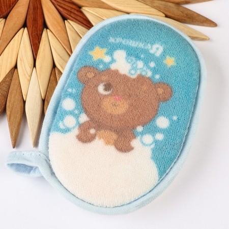 Baby Blue "Bear" washcloth