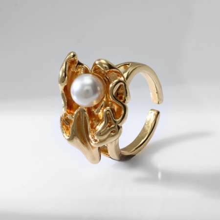 Ring with pearl "trend" Pandora, color gold, dimensionless-2