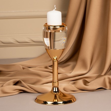 Climber Metal, glass per 1 candle "Serence" color gold 11 x 11 x 21 cm-10