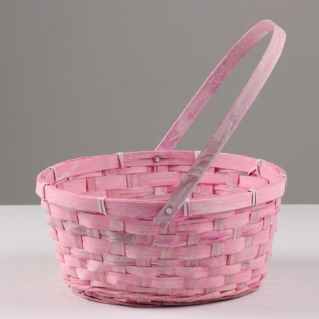 Wicker basket, 26x12/30 cm, bamboo, lilac, pink, mix-7