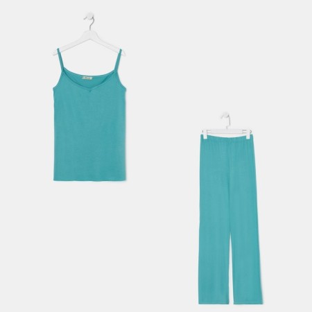 Female pajamas (T -shirt, trousers) Biryuza color, size 52-8