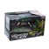 The radio -controlled “Army” jeep works on the battery, the color is green