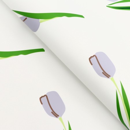 Film for flowers matte, "watercolor tulips", 57x56cm, lilac-1