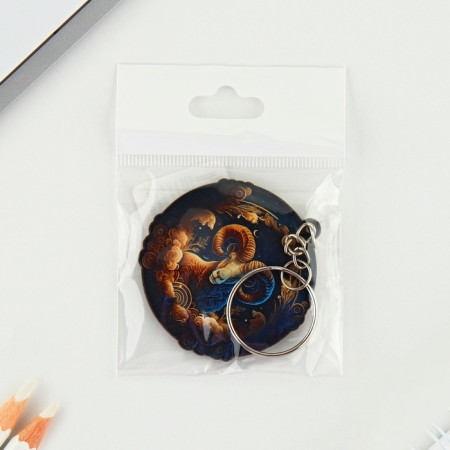 Key keychain wooden "Aries", space, 4.5 x 6 cm-4