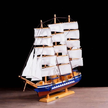 Souvenir ship large "Orpheus", sides blue, white sails, 11 × 80 × 71 cm-8