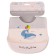 Silicone bib, on buttons, with a kit pocket, gray/white color