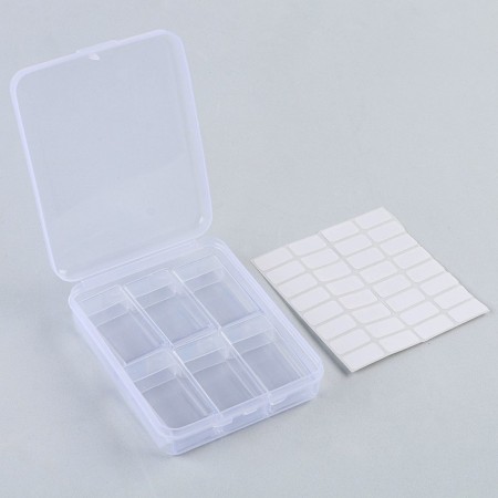 Organizer for storing rhinestones, 6 sections-1